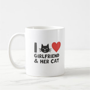 Ich Liebe meine Freundin und ihre Katze" Cat Head Kaffeetasse