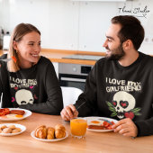 Ich Liebe meine Freundin Vintag Schädelherz Paar Sweatshirt