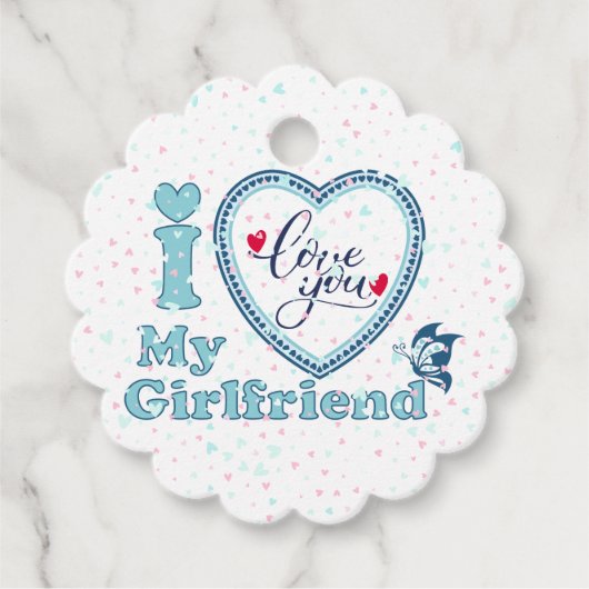 Ich Liebe meine Freundinnen Geschenkanhänger (Vorderseite)