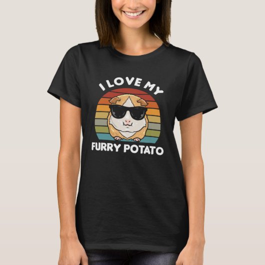 Ich Liebe meine Furry Potato Guinea Pig T-Shirt (Vorderseite)