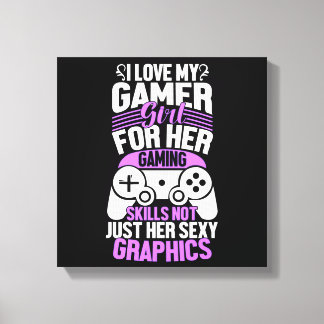 Ich liebe meine Gamerin Leinwandbild Leinwanddruck