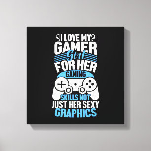 Ich liebe meine Gamerin Leinwanddruck