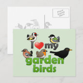 Ich Liebe meine Gartenvögel Postkarte (Vorne/Hinten)