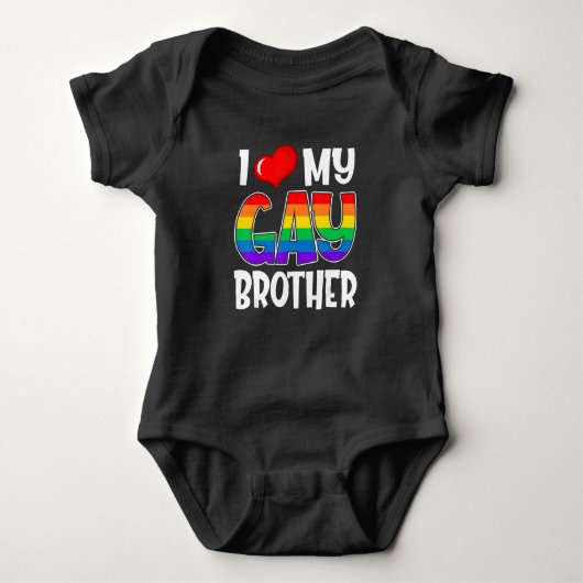 Ich Liebe meine Gay Bror LGBt Pride Monat Familien Baby Strampler (Vorderseite)