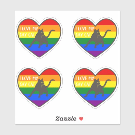 Ich Liebe meine Gay Cat Aufkleber (Blatt)