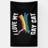 Ich Liebe meine Gay Cat Funny Rainbow Pride Lgbt Banner (Vertikal)