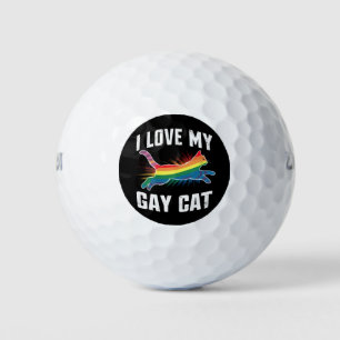 Ich Liebe meine Gay Cat Funny Rainbow Pride Lgbt Golfball
