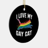 Ich Liebe meine Gay Cat Funny Rainbow Pride Lgbt Keramik Ornament (Rechts)