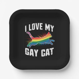 Ich Liebe meine Gay Cat Funny Rainbow Pride Lgbt Pappteller