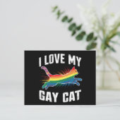 Ich Liebe meine Gay Cat Funny Rainbow Pride Lgbt Postkarte (Stehend Vorderseite)