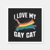 Ich Liebe meine Gay Cat Funny Rainbow Pride Lgbt Serviette (Vorderseite)