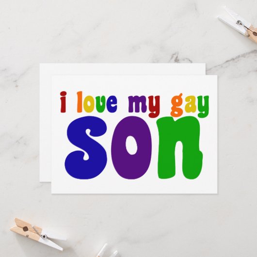Ich Liebe meine Gay Son Proud Mama Regenbogen Karte (Vorderseite/Rückseite Beispiel)