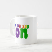 Ich Liebe meine Gay Son Retro-Regenbogen-Mama Kaffeetasse (Vorderseite Links)