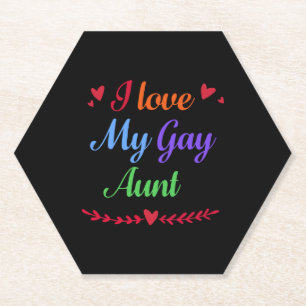 Ich Liebe meine Gay Tante GAY PRIDE RAINBOW LGBT Untersetzer