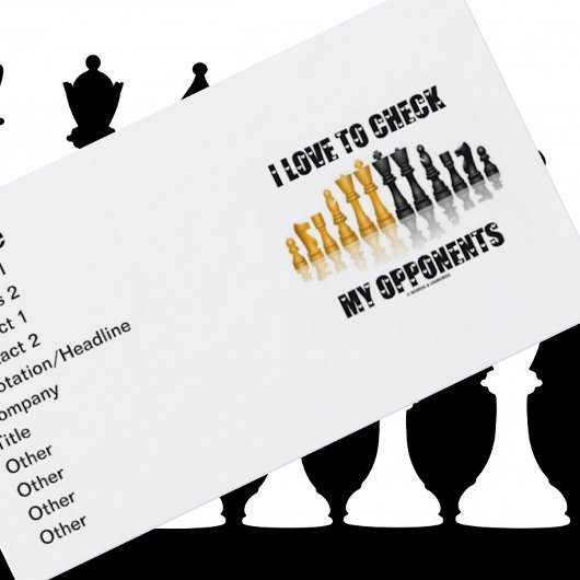 Ich Liebe, meine Gegner zu Karo Reflektion Schach Visitenkarte