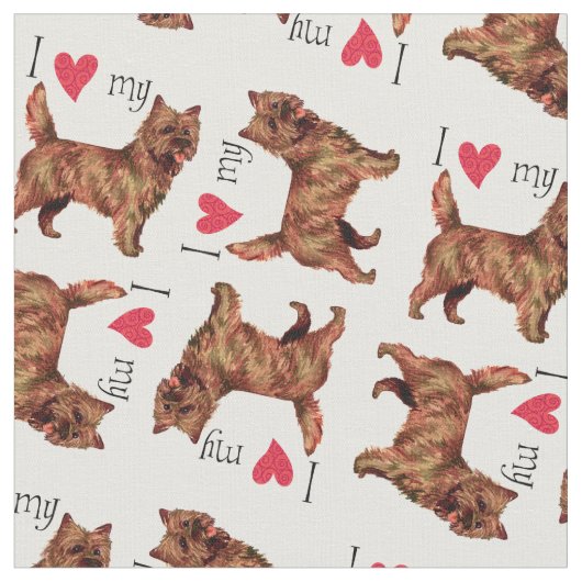 Ich Liebe meine gekrönte Cairn Terrier Stoff (Nahaufnahme)