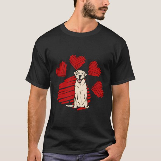 Ich Liebe meine gelben Labrador Hunde Paw Herzschl T-Shirt (Vorderseite)