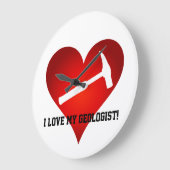 Ich Liebe meine Geologin Numberless Große Wanduhr (Winkel)