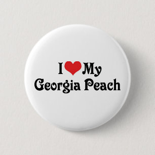 Ich liebe meine Georgia Pfirsich Button