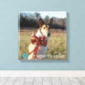 Ich Liebe meine glatte Kollie mit geometrischer Gr Leinwanddruck (Insitu (Holzboden))