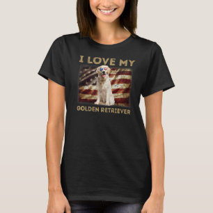 Ich Liebe meine Golden Retriever Vater Mama Americ T-Shirt