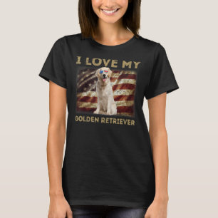 Ich Liebe meine Golden Retriever Vater Mama Americ T-Shirt