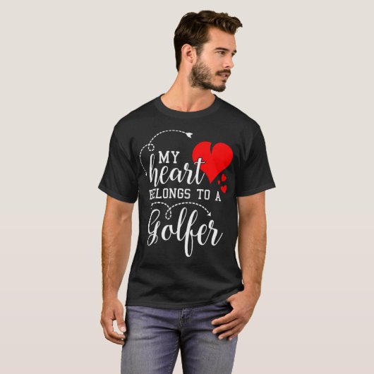 Ich Liebe meine Golfer Husband-Ehefrau gibt Valent T-Shirt (Vorne ganz)