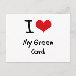Ich Liebe meine Green Card Postkarte