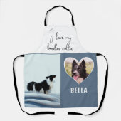 Ich Liebe meine Grenz-Collie Zeichnend Foto-Name Schürze (Vorderseite)