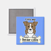 Ich Liebe meine Grenzkollie Magnet (Vorderseite/Rückseite)
