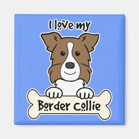 Ich Liebe meine Grenzkollie Magnet (Vorne)