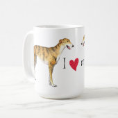 Ich Liebe meine Greyhound Coffee Tasse (Vorderseite Links)