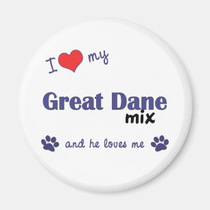 Ich Liebe meine große Däne Mix (Männerhund) Magnet