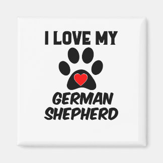 Ich Liebe meine große Paw Red Heart German Sheperd Magnet