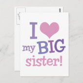 Ich Liebe meine große Schwester Postkarte (Vorne/Hinten)