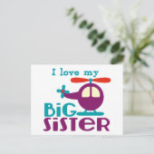 Ich Liebe meine große Schwester Postkarte (Stehend Vorderseite)
