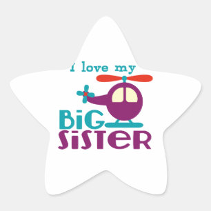 Ich Liebe meine große Schwester Stern-Aufkleber