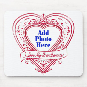 Ich Liebe meine Großeltern! Foto Red Hearts Mousepad