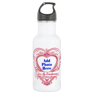 Ich Liebe meine Großeltern! Foto Red Hearts Trinkflasche