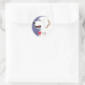 Ich Liebe meine großen Pyrenäen Runder Aufkleber (Tasche)