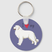 Ich Liebe meine großen Pyrenäen Schlüsselanhänger (Vorderseite)