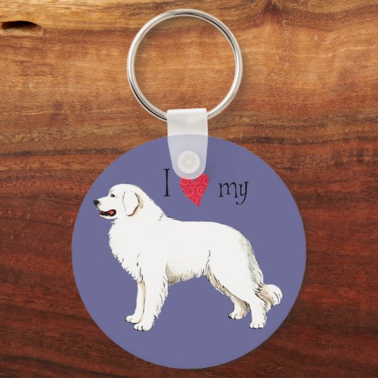 Ich Liebe meine großen Pyrenäen Schlüsselanhänger (Vorderseite)