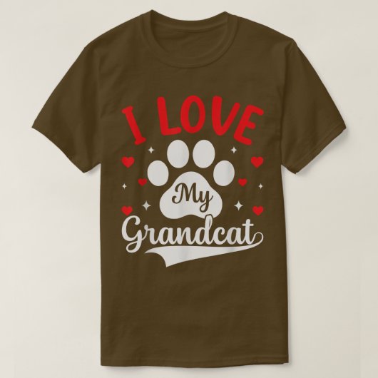 Ich Liebe meine Großkatze, Katze Lover Granddad Om T-Shirt (Design vorne)