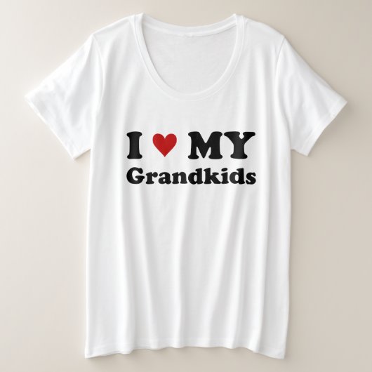 Ich Liebe meine Großkinder Große Größe T-Shirt (Design vorne)
