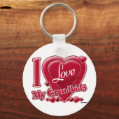Ich Liebe meine Großkinder rot - Herz Schlüsselanhänger (Vorderseite)