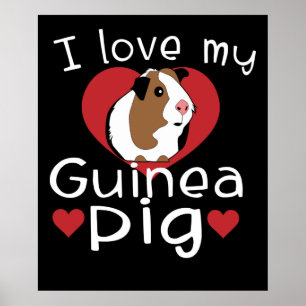 Ich Liebe meine Guinea Schweinefleisch Niedliche G Poster