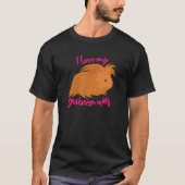 Ich Liebe meine Guinea Wig Langhaarige Guinea Schw T-Shirt (Vorderseite)