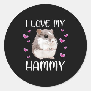 Ich Liebe meine Hammy Niedlichen chinesischen Zwer Runder Aufkleber