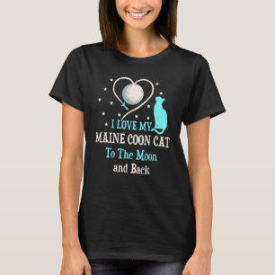 Ich Liebe meine Hauptcoon-Katze an Moon Cat Lover T-Shirt