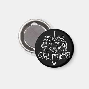 Ich Liebe meine heiße Freundin Halloween Skeleton Magnet